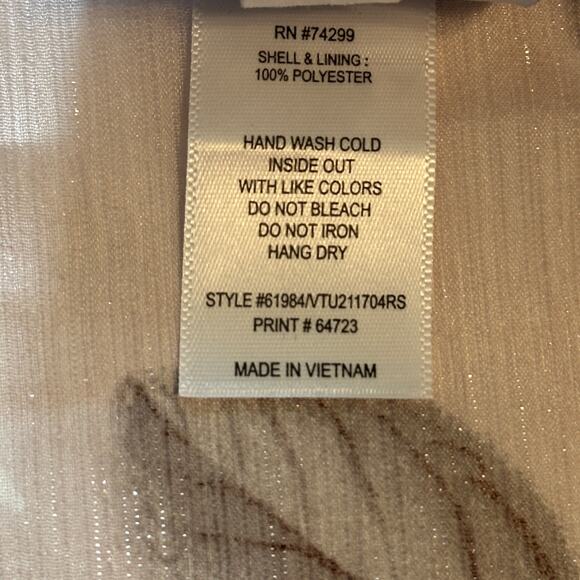 Alexa B Nites NEW Floral Shimmery Maxi Dress Womens Sz 14 Lavender Smocked Long - Picture 6 of 8